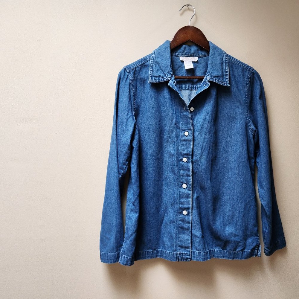vintage blue cotton denim shirt / cherokee